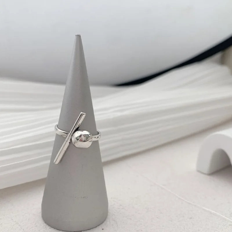 Sterling Silver Rings New Fashion Party Jewelry Vintage Charm Double Layer Geometric Nail Design Accessories Gifts