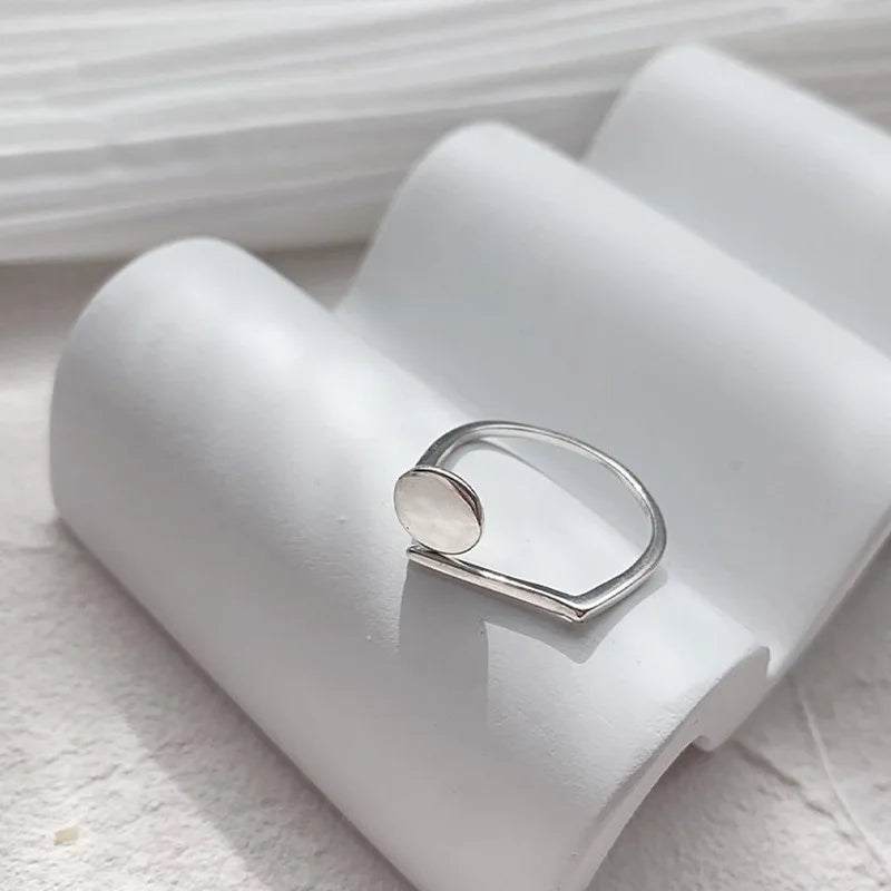Sterling Silver Rings New Fashion Party Jewelry Vintage Charm Double Layer Geometric Nail Design Accessories Gifts