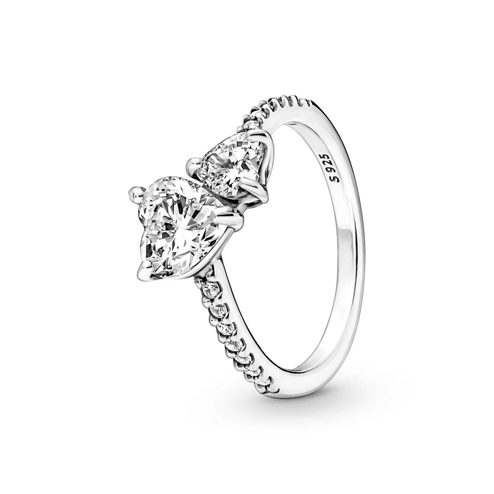 Rings Red Pink Heart Zircon Ring Size 6 7 8 9 Wedding Fashion High Jewelry Gifts for Women