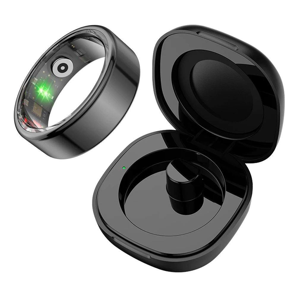 Smart Ring with Charging Case for Men Women, Battery Life, 39 Days, Health Monitor, 5ATM Waterproof
