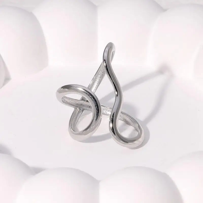 Stainless Steel Waterproof Open Ring Personality Charms PVD Real Gold 18K Plated Trendy Jewelry for Women