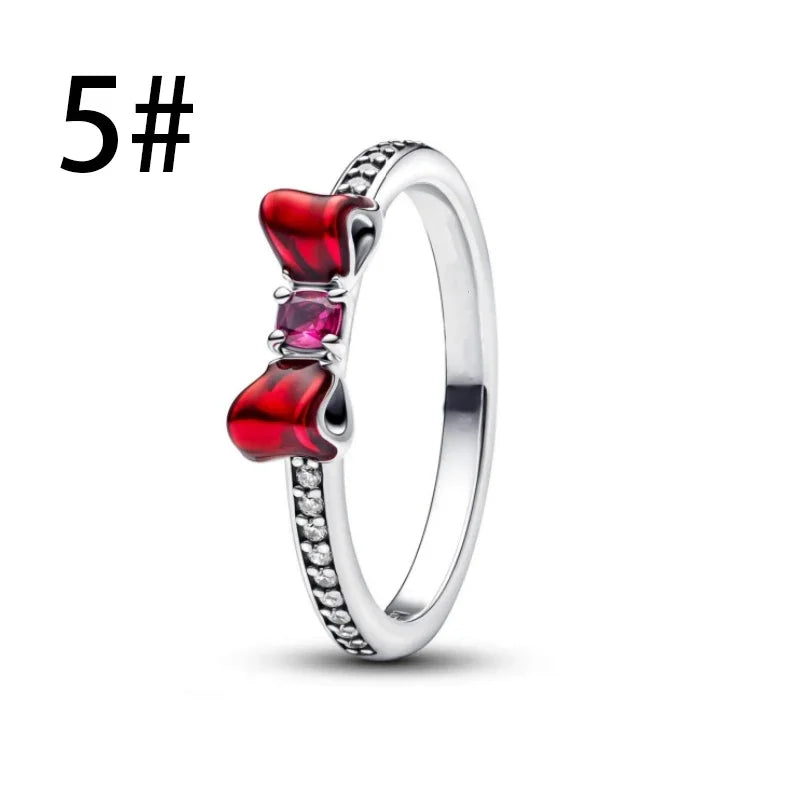 925 Sterling Silver Colorful Zircon Ring Earrings Bracelet Necklace Original DIY Women's Jewelry Gift