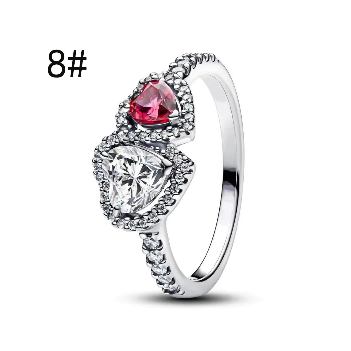 925 Sterling Silver Colorful Zircon Ring Earrings Bracelet Necklace Original DIY Women's Jewelry Gift