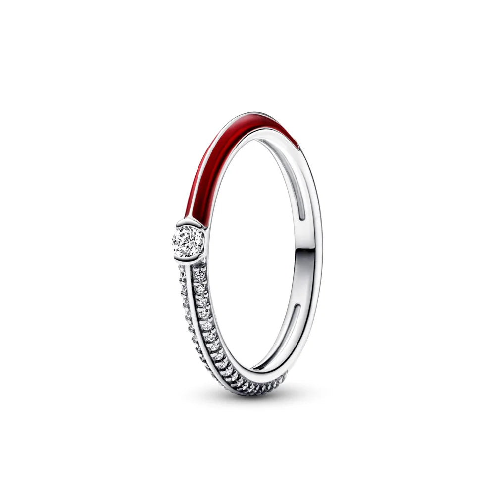 Rings Red Pink Heart Zircon Ring Size 6 7 8 9 Wedding Fashion High Jewelry Gifts for Women