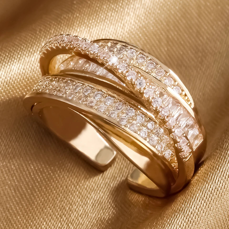 Ring Women's Plated 18k-Gold Couple Holiday Gift Ring Jewelry