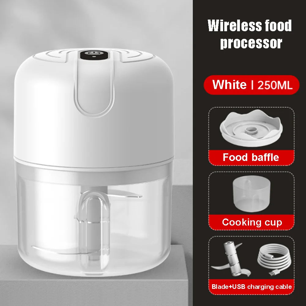 USB electric garlic beater 250ml rechargeable garlic grinder portable vegetable chopper multifunctional meat grinder blender