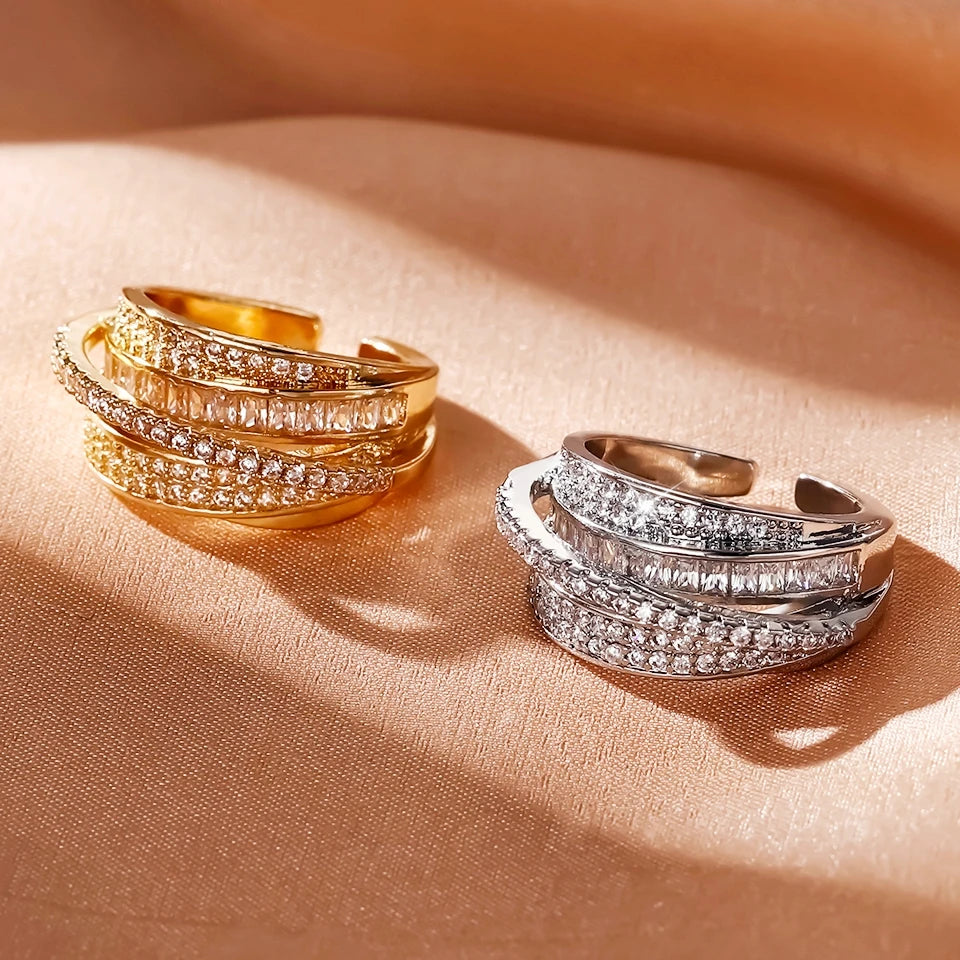 Ring Women's Plated 18k-Gold Couple Holiday Gift Ring Jewelry