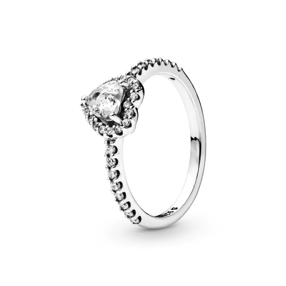 Rings Red Pink Heart Zircon Ring Size 6 7 8 9 Wedding Fashion High Jewelry Gifts for Women