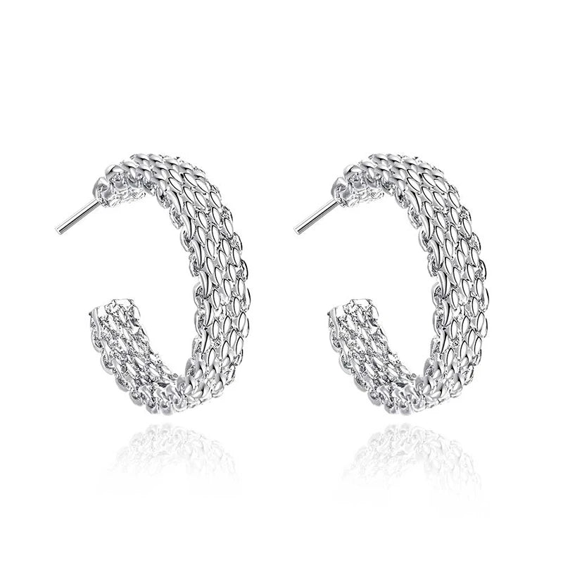 Sterling Silver Simple Style Earrings Charm High Quality Women Earrings Birthday Gift for Friends Exquisite Jewelry