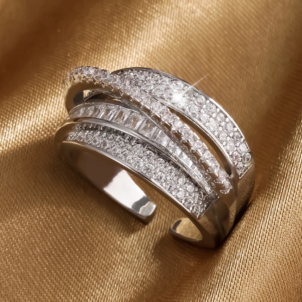 Ring Women's Plated 18k-Gold Couple Holiday Gift Ring Jewelry