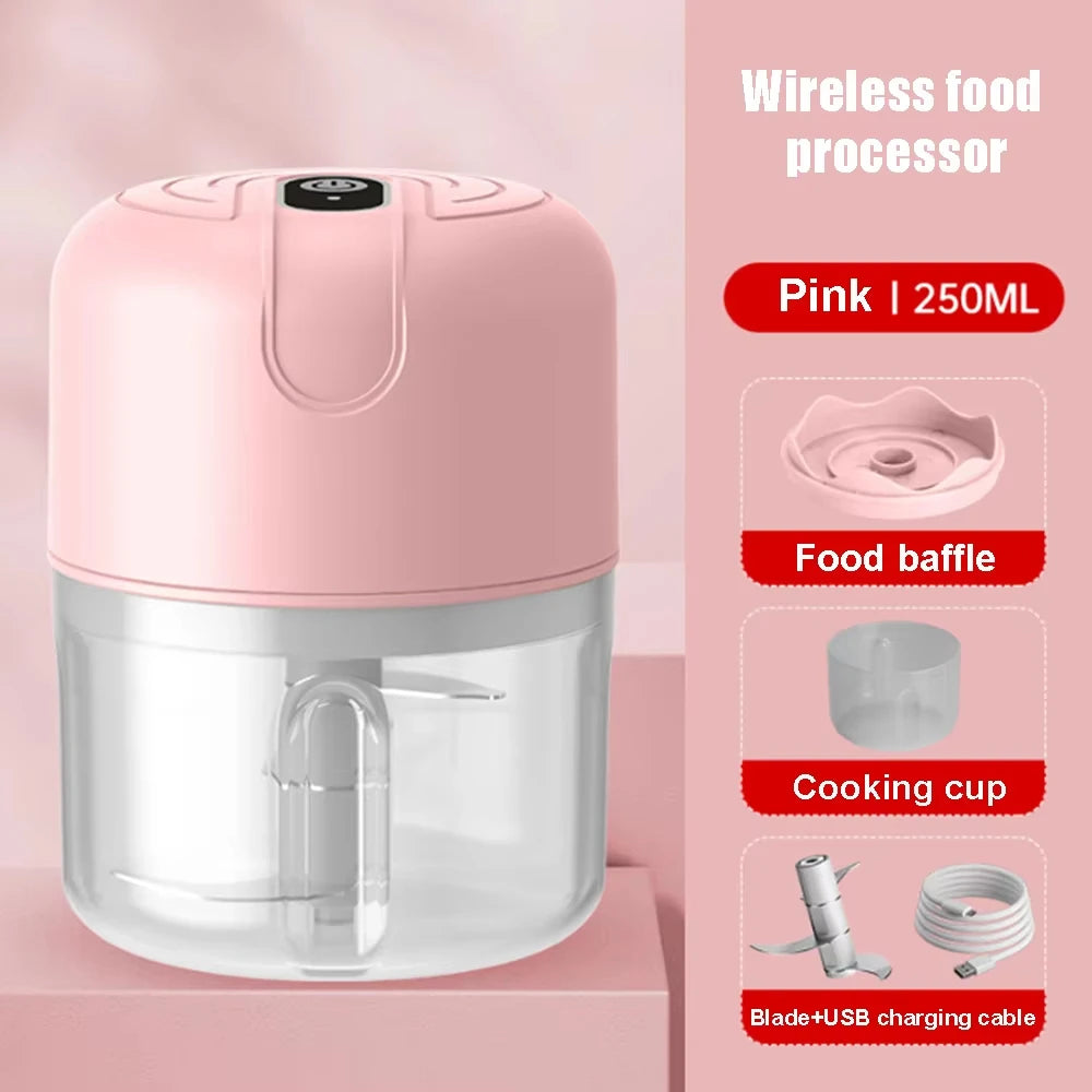 USB electric garlic beater 250ml rechargeable garlic grinder portable vegetable chopper multifunctional meat grinder blender
