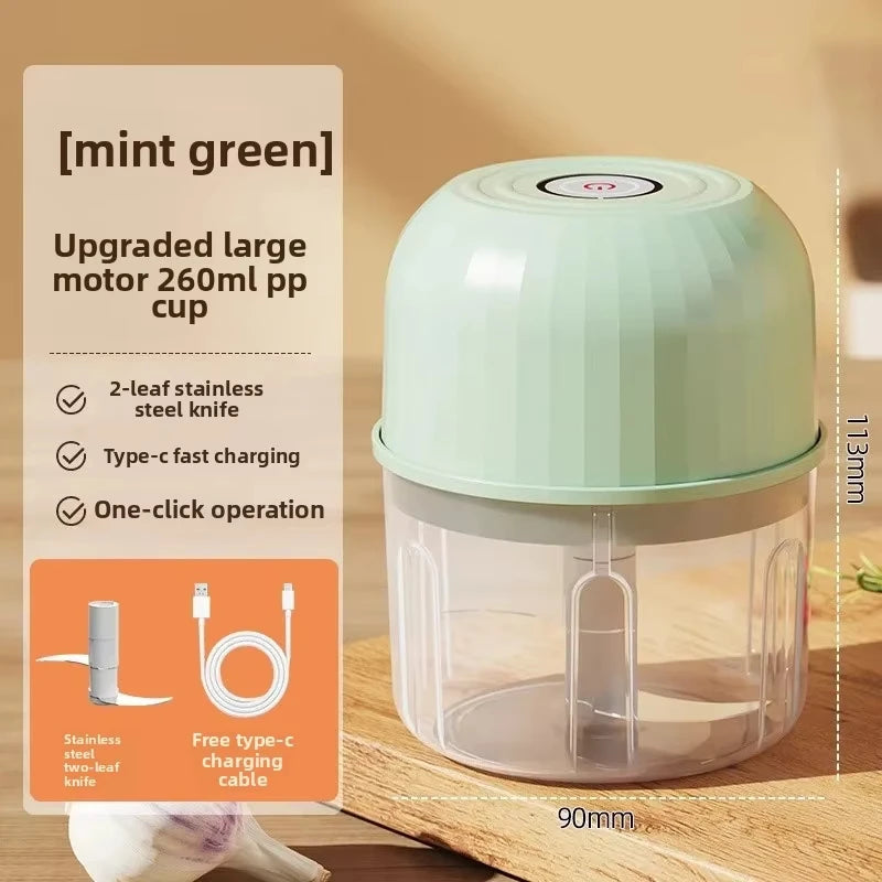 USB Electric Garlic Masher Mini Kitchen Food Grinder Portable Meat Grinder Kitchen Small Tool Vegetable Chopper Blender