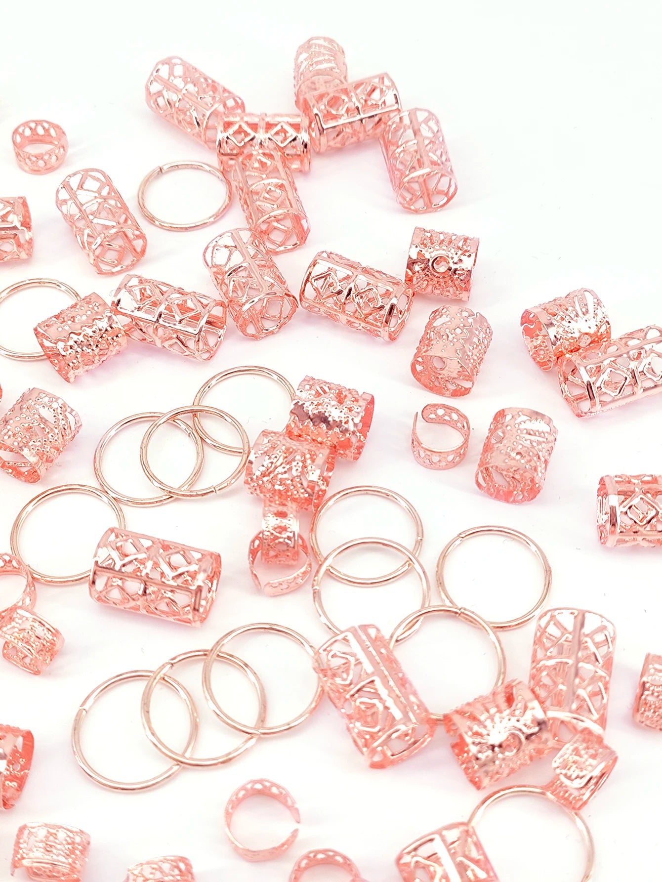 80pcs Dreadlock Hair Beads - Stylish Alloy Hair Accessories Loc Hair Jewelry for Braids for Girls and Women