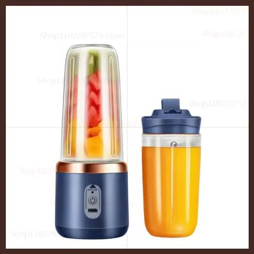 Double Cup Multifunction Juicer USB Rechargeable Fruit Blender 6 Blade Electric Portable Juicer Fruit Smoothie Milkshake Mixer
