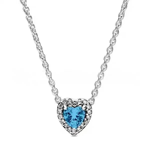Pendants Necklace Original 925 Sterling Silver Elevated Heart Necklace Lover's Holiday Fine Jewelry Gift