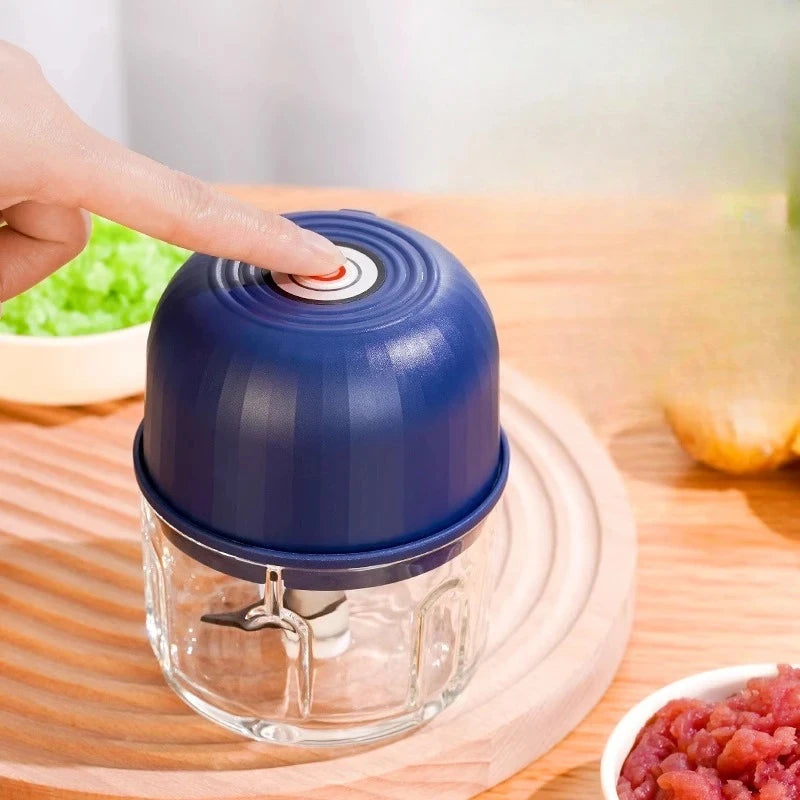 USB Electric Garlic Masher Mini Kitchen Food Grinder Portable Meat Grinder Kitchen Small Tool Vegetable Chopper Blender