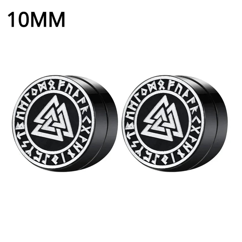 Crystal Strong Magnetic Ear Stud Clip Earrings for Men Women, Punk Round Zircon Magnet Earrings Non Piercing Ear Jewelry
