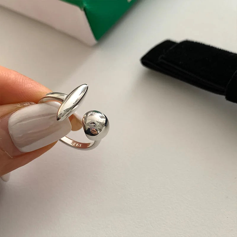 Sterling Silver Rings New Fashion Party Jewelry Vintage Charm Double Layer Geometric Nail Design Accessories Gifts
