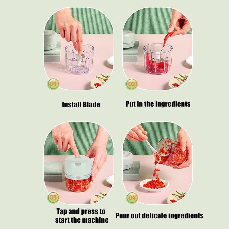 Multifunctional Cooking Machine Automatic Household Meat Grinder Baby Supplementary Food Stirring Minced Garlic 