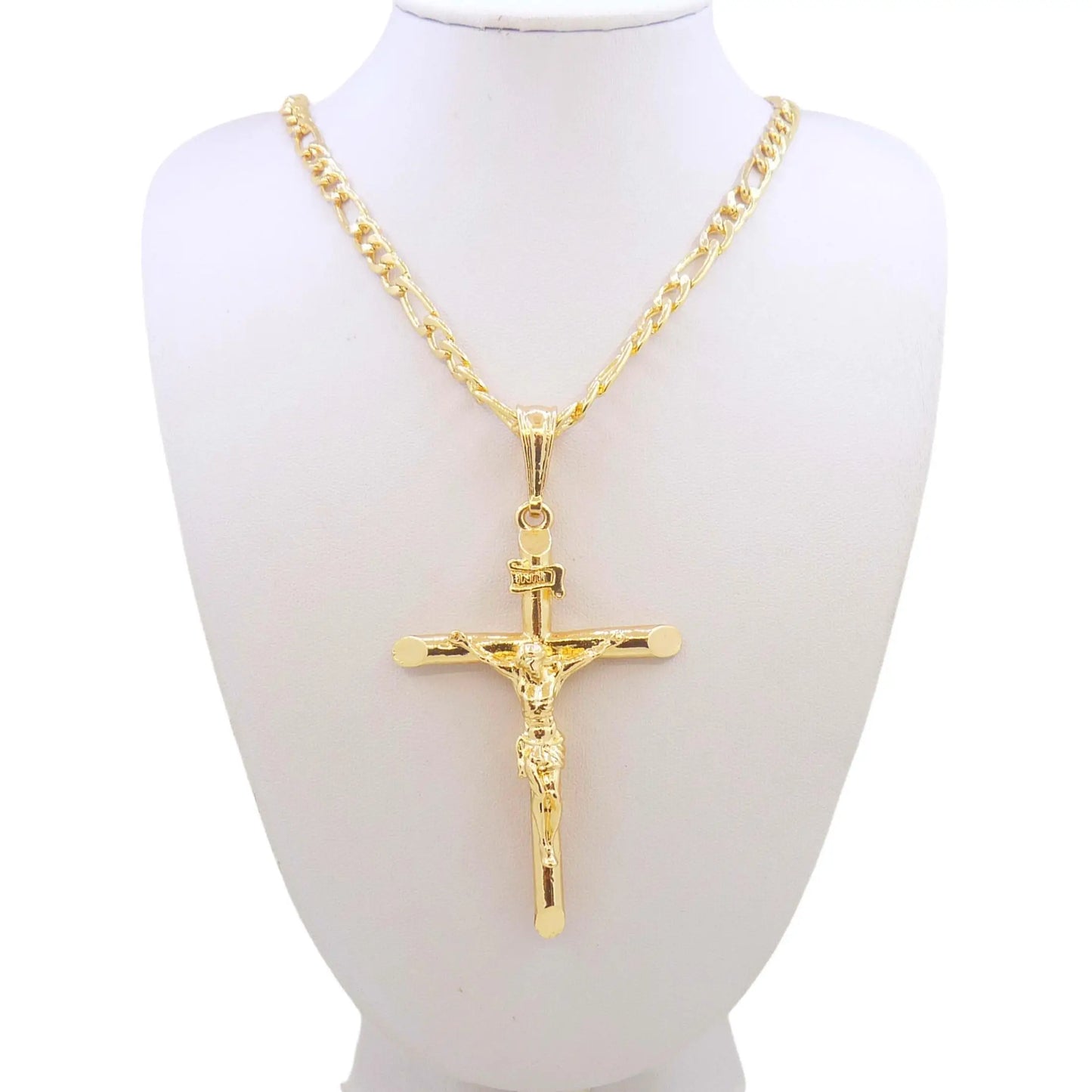 Gold-plated chain Jesús Pendant Cross necklace