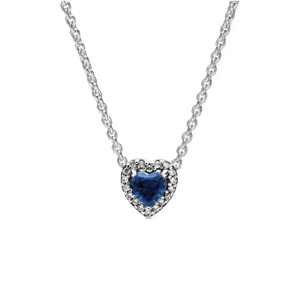 Pendants Necklace Original 925 Sterling Silver Elevated Heart Necklace Lover's Holiday Fine Jewelry Gift