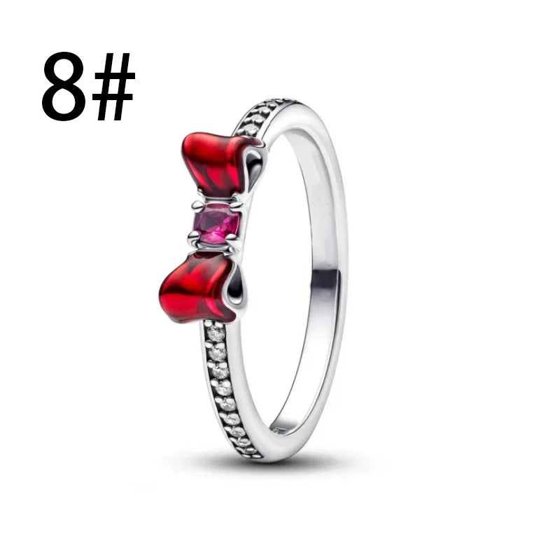 925 Sterling Silver Colorful Zircon Ring Earrings Bracelet Necklace Original DIY Women's Jewelry Gift