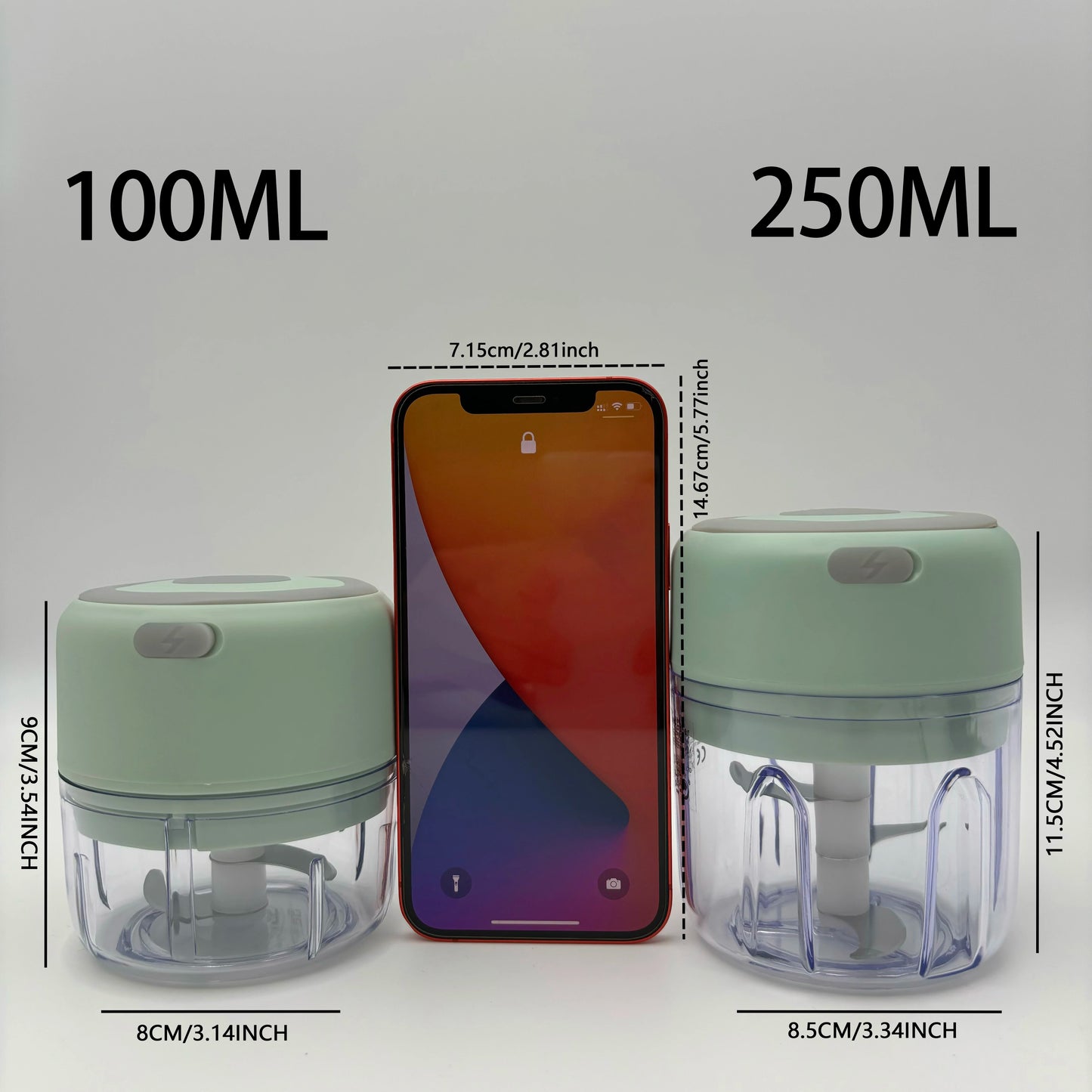Electric Garlic Chopper, Mini Portable Veggie Chopper, 250ML Garlic Grinder Masher Onion Chopper, Blender to Vegetable, Wireless