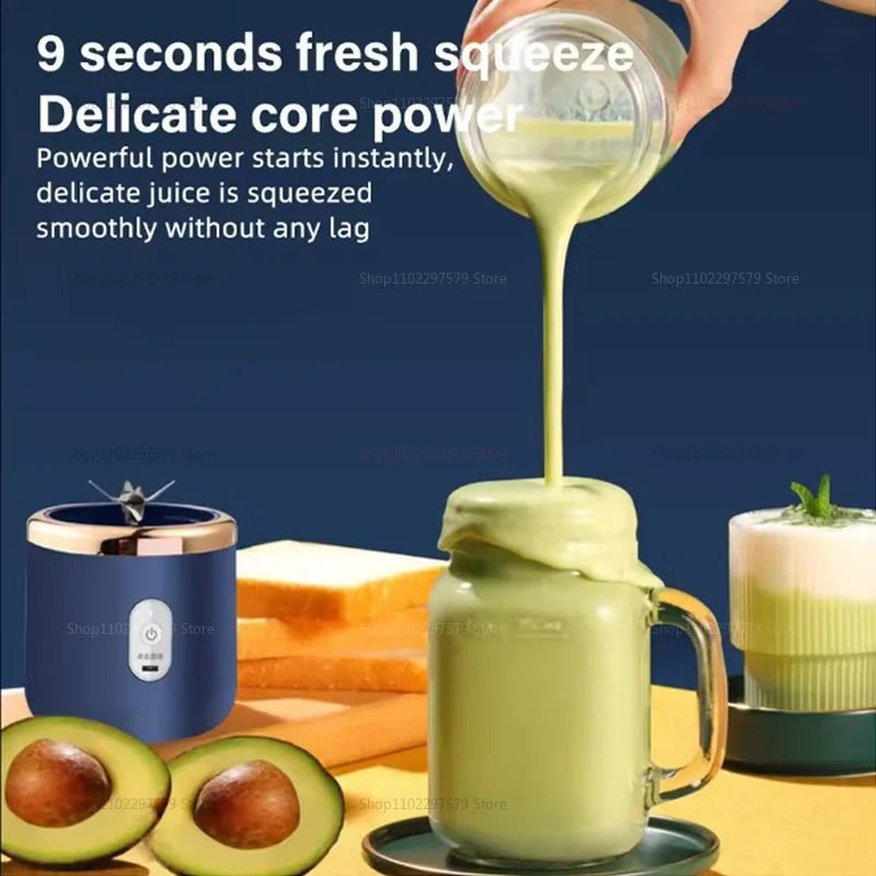 Double Cup Multifunction Juicer USB Rechargeable Fruit Blender 6 Blade Electric Portable Juicer Fruit Smoothie Milkshake Mixer
