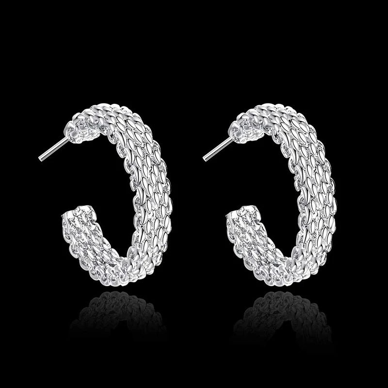 Sterling Silver Simple Style Earrings Charm High Quality Women Earrings Birthday Gift for Friends Exquisite Jewelry
