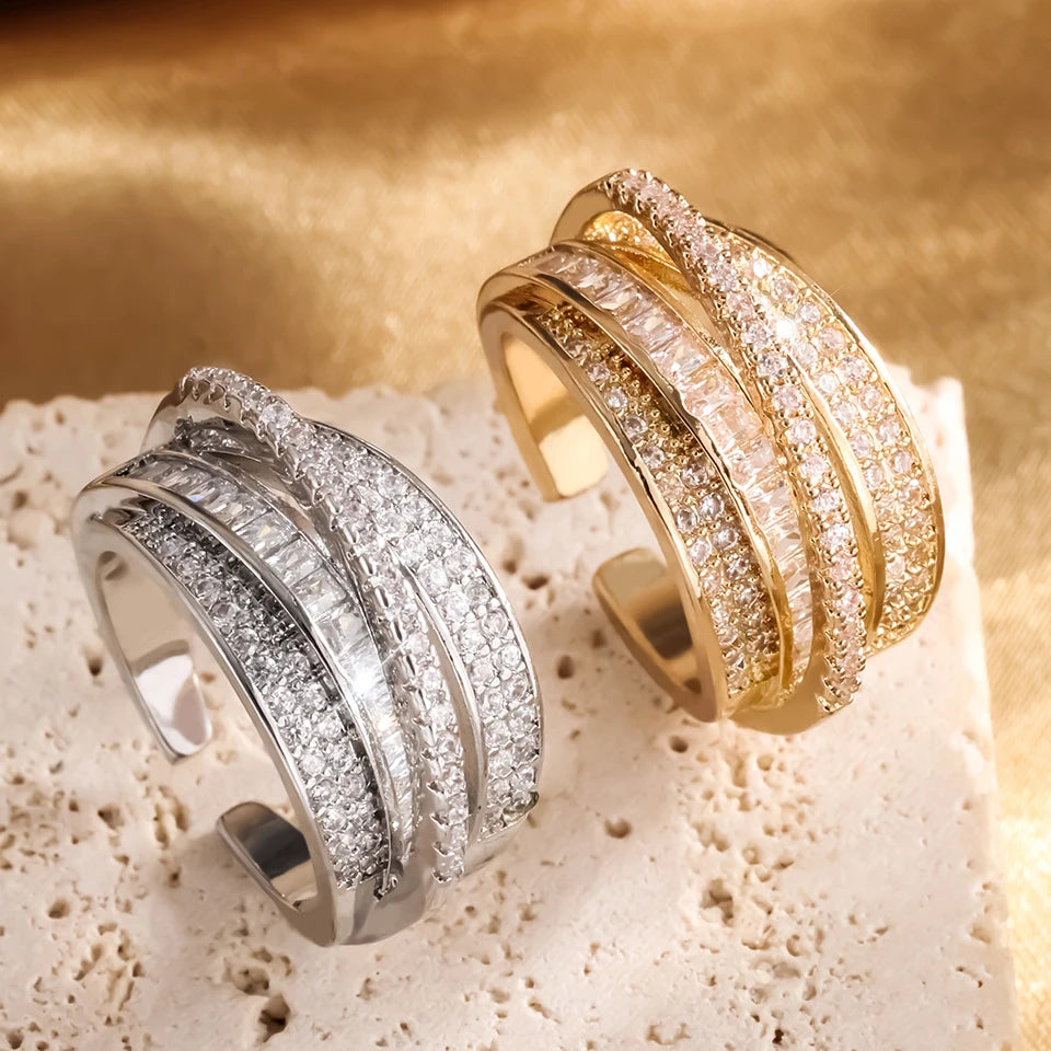 Ring Women's Plated 18k-Gold Couple Holiday Gift Ring Jewelry