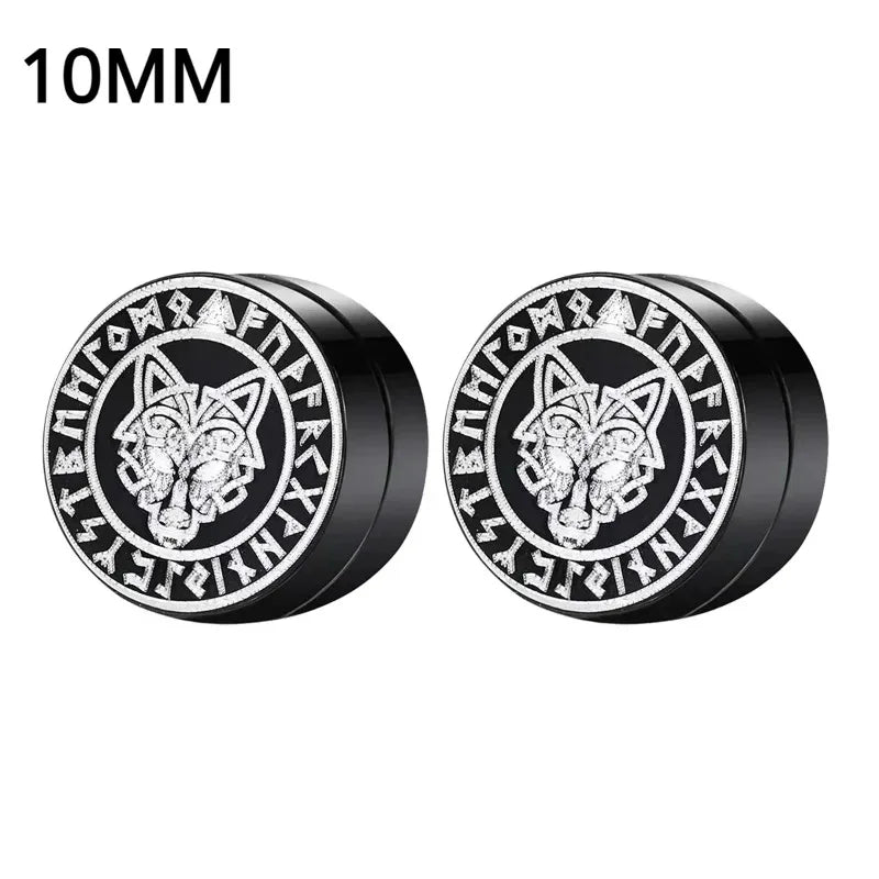Crystal Strong Magnetic Ear Stud Clip Earrings for Men Women, Punk Round Zircon Magnet Earrings Non Piercing Ear Jewelry