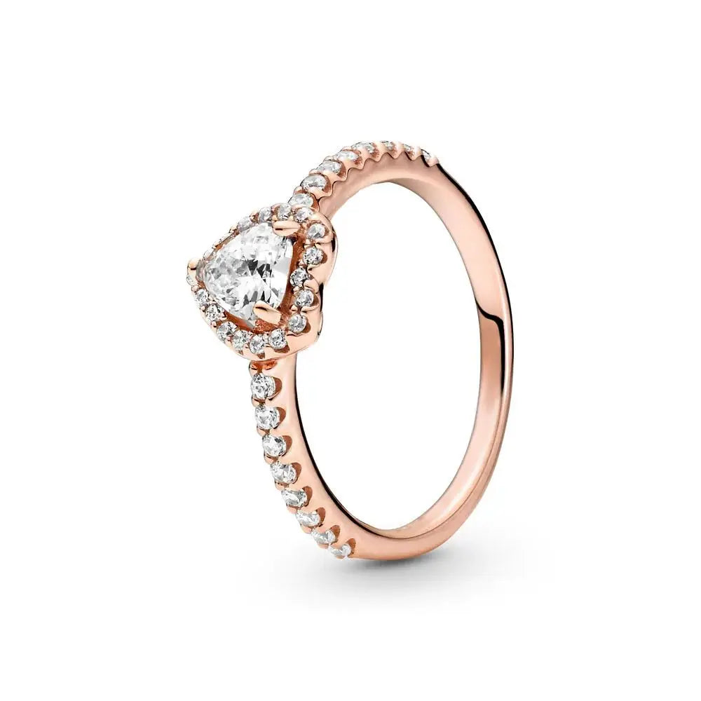 Rings Red Pink Heart Zircon Ring Size 6 7 8 9 Wedding Fashion High Jewelry Gifts for Women