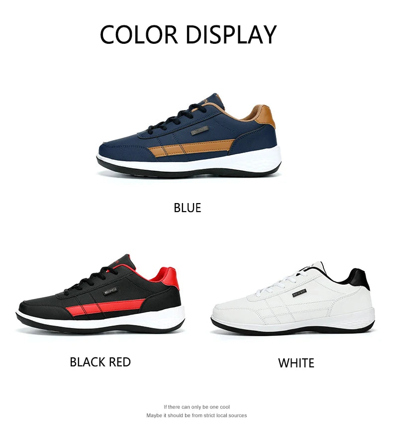 Leather Men Shoes Sneakers Trend Casual Shoe Italian Breathable Leisure Male Sneakers Non-slip Footwear Mens Walking Shoes