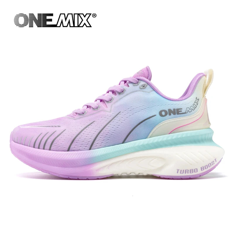 ONEMIX New Cushioning Running Shoes For Men Suitable Heavy Runners Lace Up Sports Women Non-slip Outdoor Athletic Male Sneakers