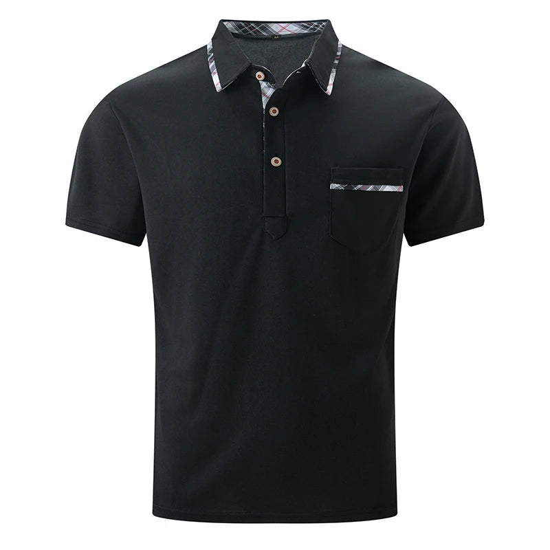 Summer Men's Short sleeved Polo Shirt Business Office Fashion Collar Shirt Men's Sports and Leisure T-shirt