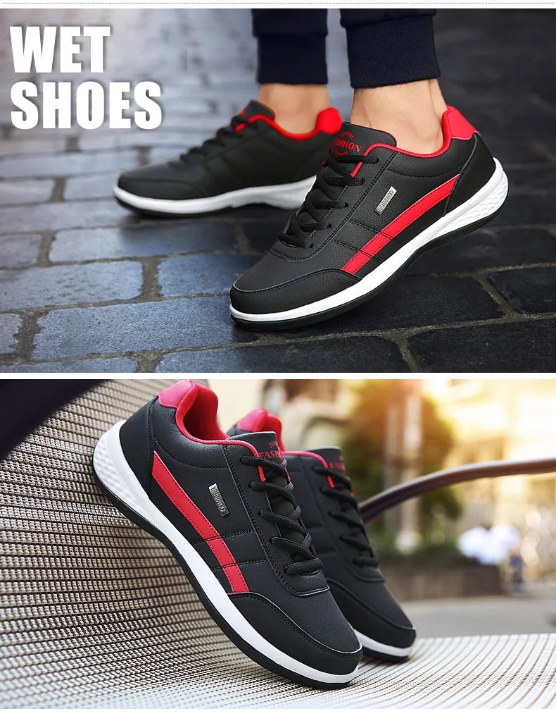 Leather Men Shoes Sneakers Trend Casual Shoes Breathable Leisure Male Sneakers Men Non-slip Footwear Men Skateboarding Shoes