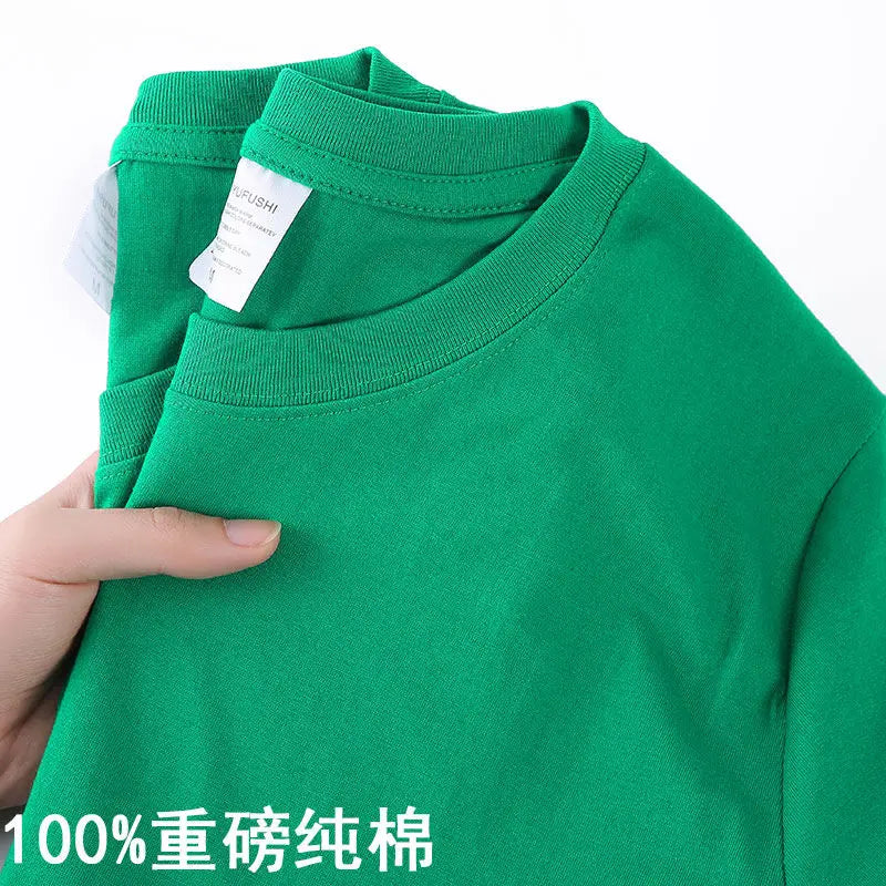 100% Cotton T-shirt Men Women Solid Color O Neck Short-sleeved Tops Summer Korean Loose Half-sleeve T Shirt Unisex M-4XL