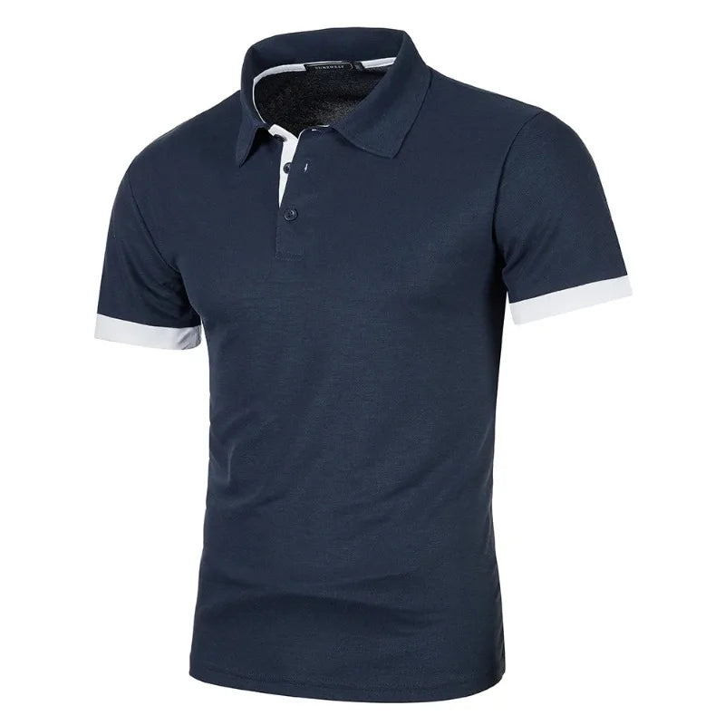 New Mens Short Sleeve Polo Shirt Solid Color Streetwear Lightweight Lapel Tshirts for Men Summer Jogging Sport Tops