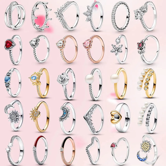 Rings Red Pink Heart Zircon Ring Size 6 7 8 9 Wedding Fashion High Jewelry Gifts for Women