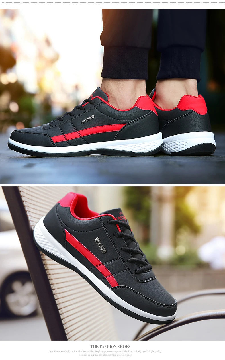 Leather Men Shoes Sneakers Trend Casual Shoes Breathable Leisure Male Sneakers Men Non-slip Footwear Men Skateboarding Shoes