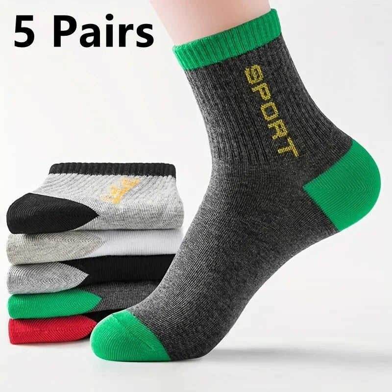 10 Pairs Breathable Cotton Sports Stockings Men Bamboo Fiber Autumn and Winter Men Socks Sweat Absorption Deodorant Business Sox