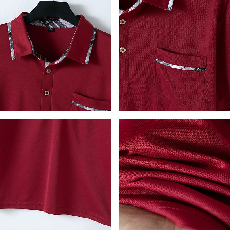 Summer Men's Short sleeved Polo Shirt Business Office Fashion Collar Shirt Men's Sports and Leisure T-shirt