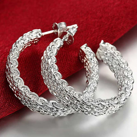 Sterling Silver Simple Style Earrings Charm High Quality Women Earrings Birthday Gift for Friends Exquisite Jewelry