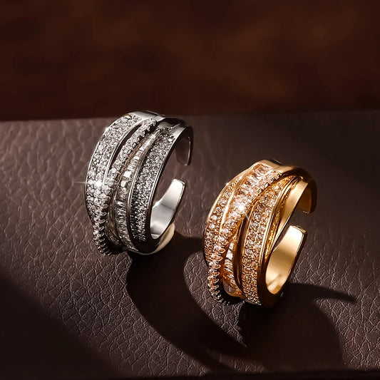 Ring Women's Plated 18k-Gold Couple Holiday Gift Ring Jewelry