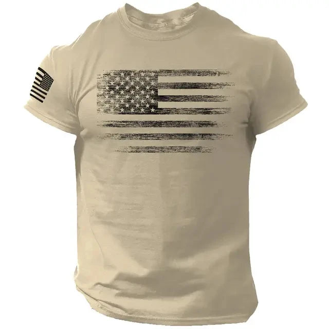 Gym Men's T-shirt 3d Print USA Flag T Shirt Oversized Casual Short-sleeved Summer Sportswear Men Clothing Tees Tops