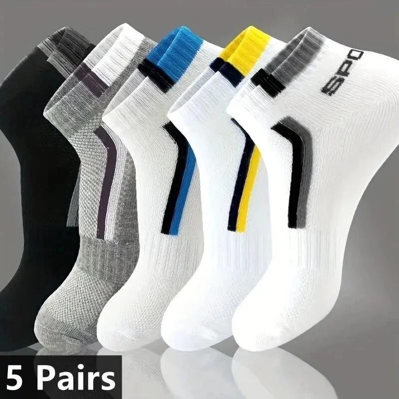 10pairs Breathable Cotton Sports Stockings Men Bamboo Fiber Autumn and Winter Men Socks Sweat Absorption Deodorant Business Sox