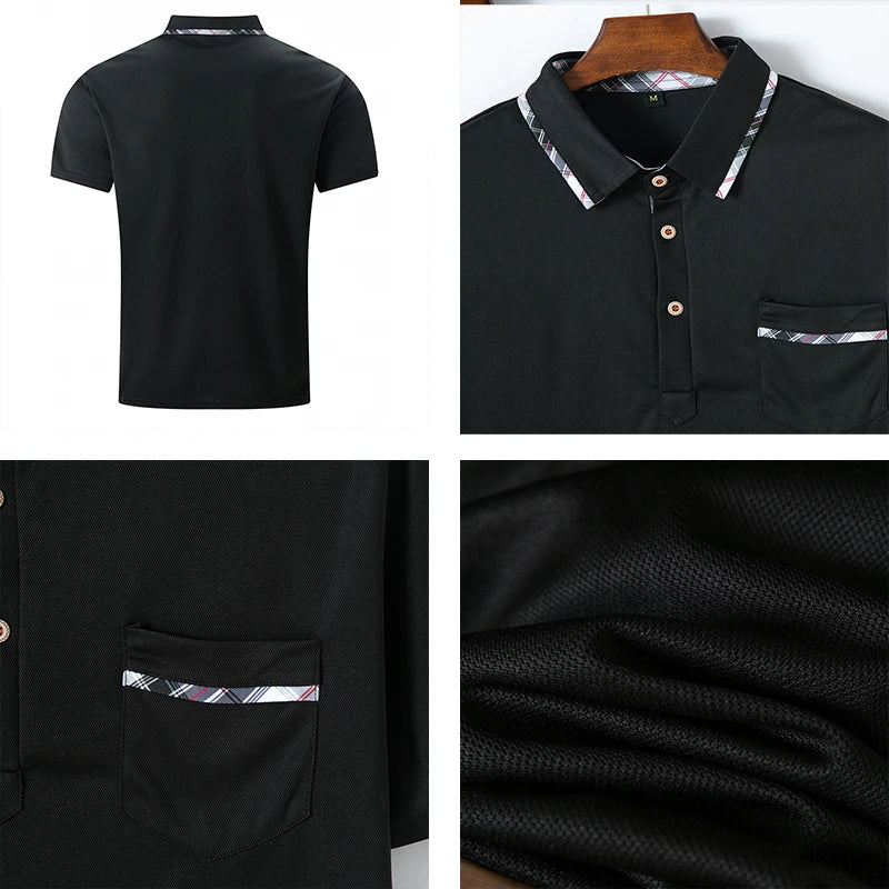 Summer Men's Short sleeved Polo Shirt Business Office Fashion Collar Shirt Men's Sports and Leisure T-shirt