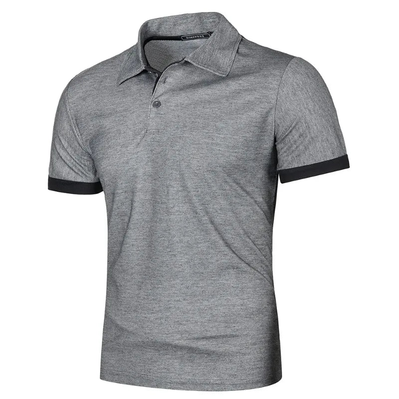 New Mens Short Sleeve Polo Shirt Solid Color Streetwear Lightweight Lapel Tshirts for Men Summer Jogging Sport Tops