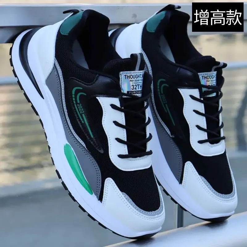 Patchwork Men's Casual Sneakers Mesh Breathable Shoes for Men Outdoor Running Tennis Shoes Warm Lace-up Non-slip Male Sneakers