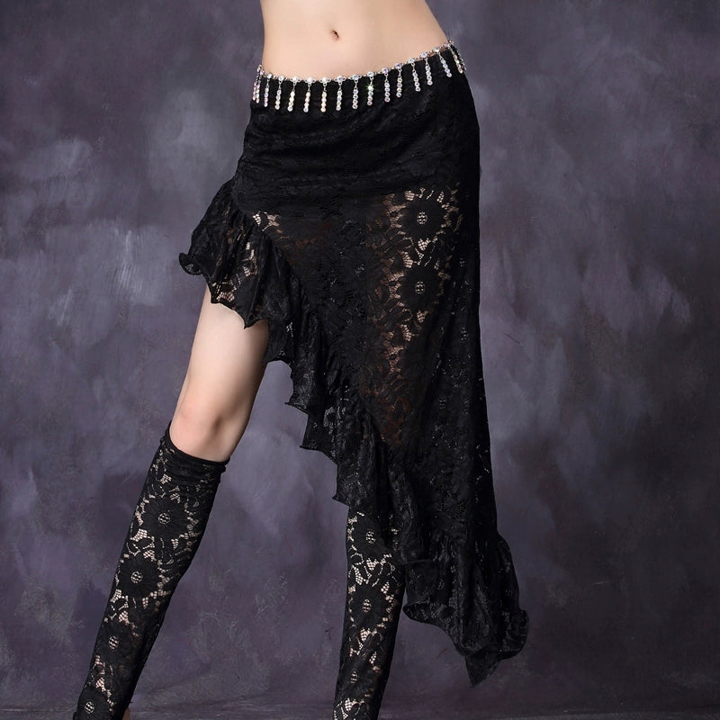 ruopa ferminino para danca Belly Dance Dress New Arrival Bottoms Leotards Sexy Lace Beveled Skirt Skirt